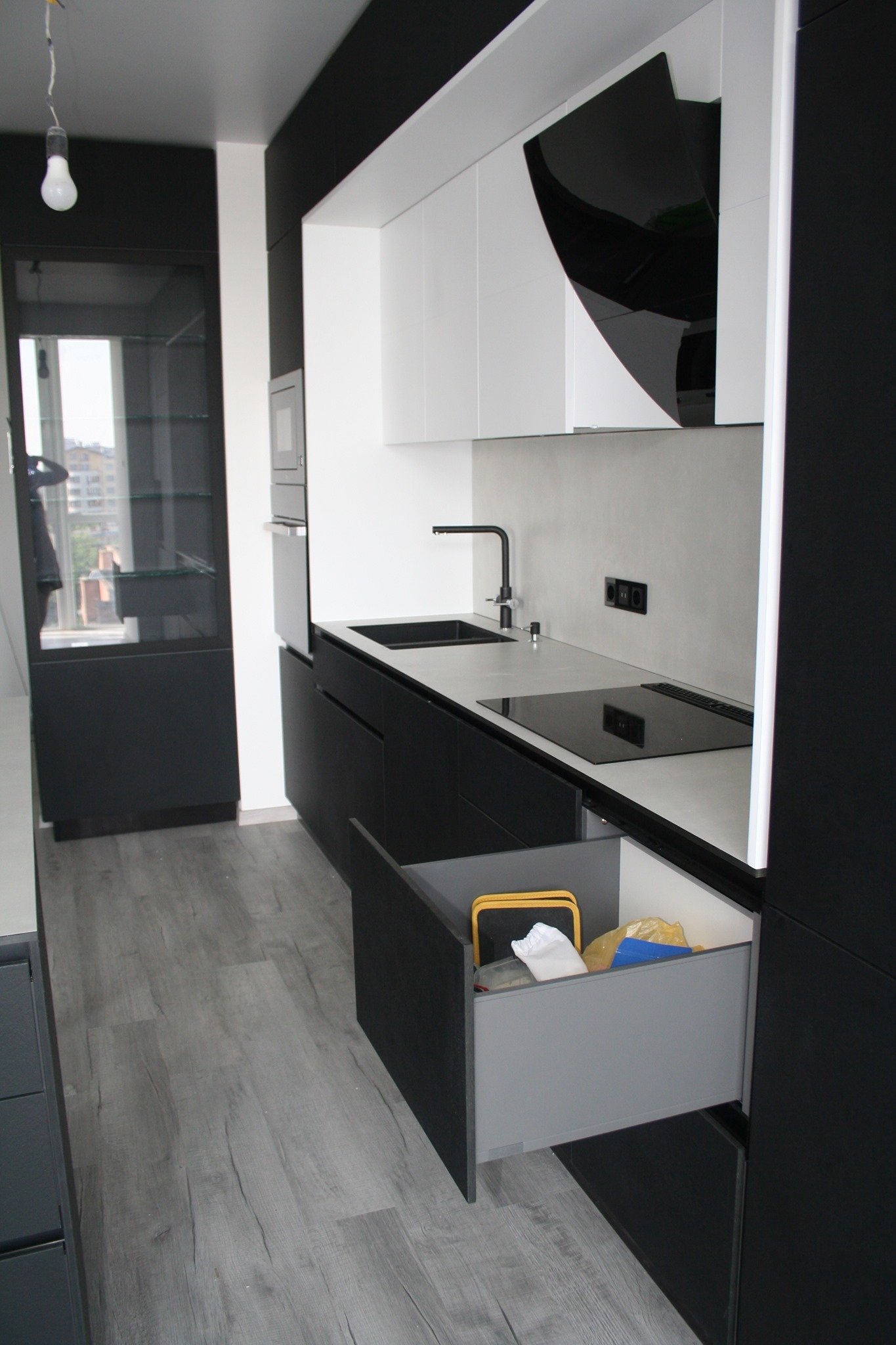 Black Fundermax Kitchen - Closet Sarasota